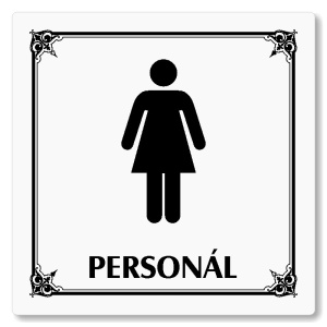 WC ženy personál, 100x100mm, bílá, Nebraska